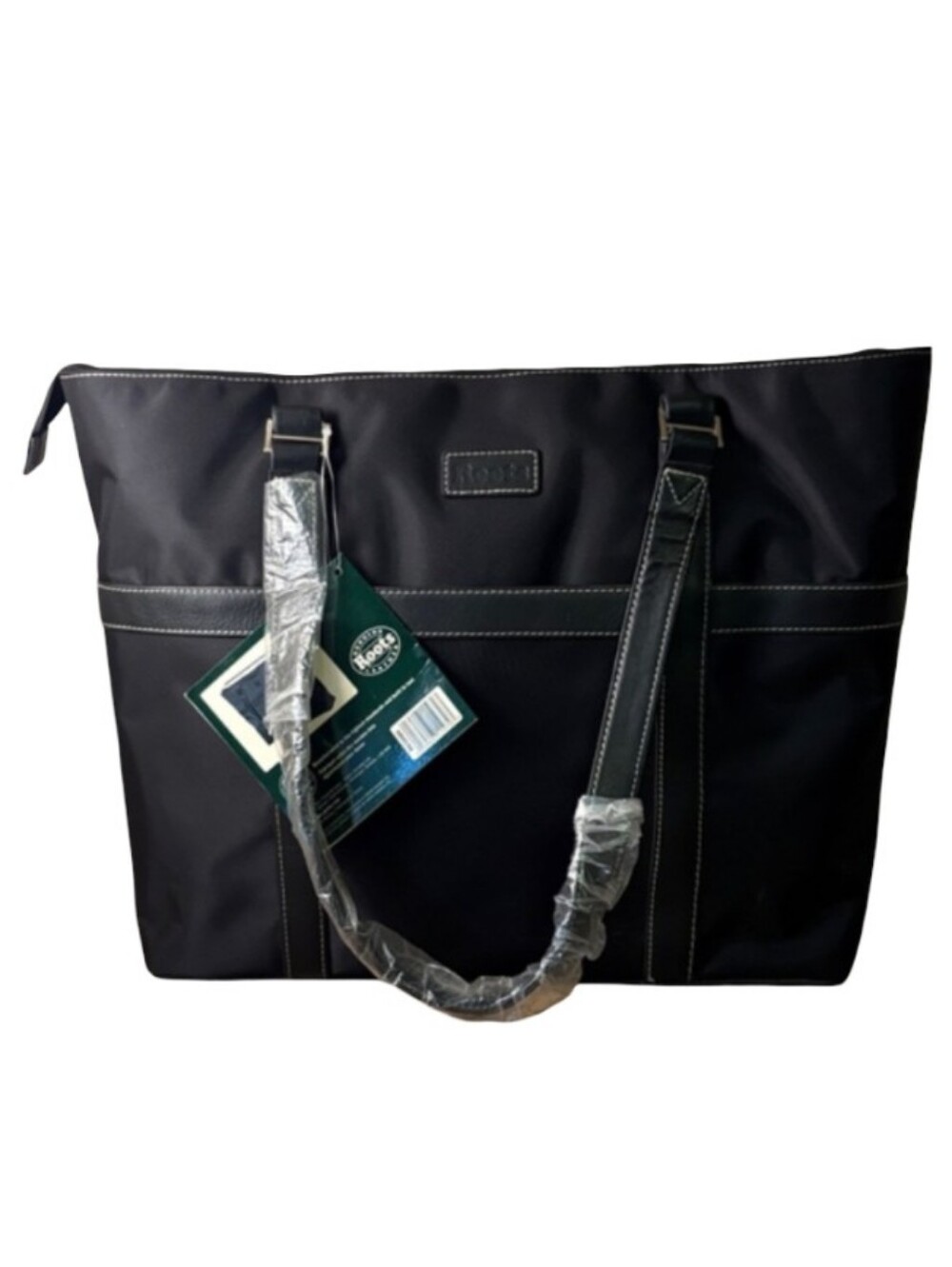 Roots Classic Black Tote Laptop Protect Notebook Bag Brief Case Student Work
